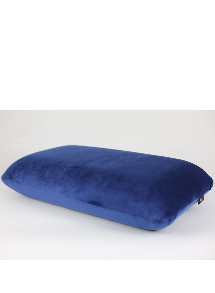 HT A medical sleeping pillow made of high-quality German memory, a classic hotel pillow for complete comfort while sleeping in different positions, dark blue color - Image 1