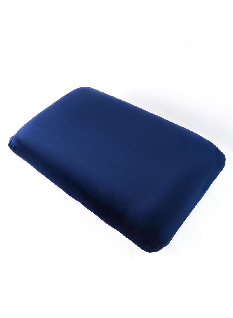 HT A medical sleeping pillow made of high-quality German memory, a classic hotel pillow for complete comfort while sleeping in different positions, dark blue color - Image 4
