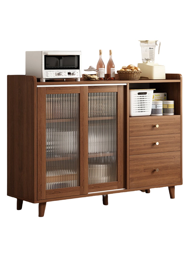 Sharpdo Coffee Corner Kitchen Side Cabinet with Drawers and Sliding Doors, Large Storage Capacity Kitchen Cabinet,Suitable for Kitchen, Living Room, Dining Room,Bedroom 100*36*93CM  - Image 1