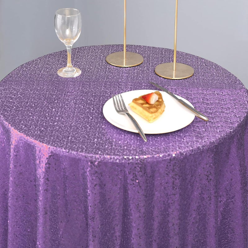 nanbowang Sequin Tablecloth - Light Purple Table Cloths for Parties Rectangular Table Cover Overlay Sequin Fabric Table Linens Birthday/Baby Shower/Tea Party Decor - Image 5