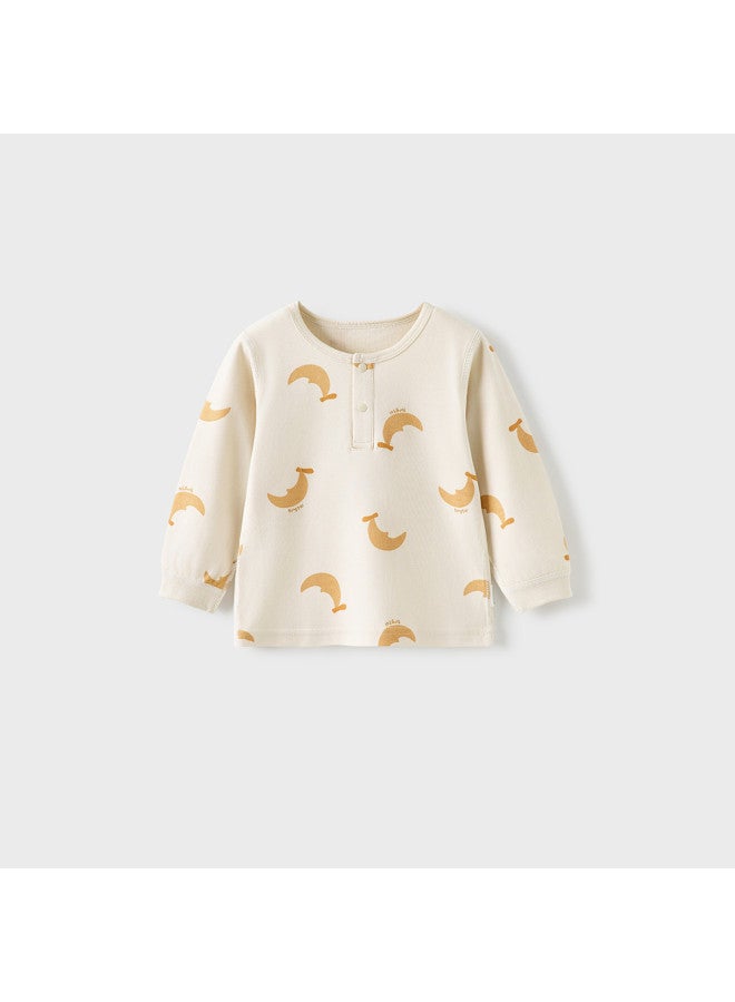 Tongtai Baby Top, Spring And Autumn Pure Cotton Infant Clothing, Unisex Children's Autumn Clothes, Children's Underwear, Seamless Long-sleeve T-shirt - Image 2