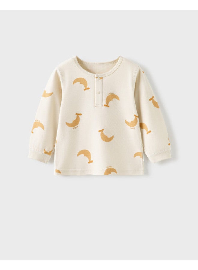 Tongtai Baby Top, Spring And Autumn Pure Cotton Infant Clothing, Unisex Children's Autumn Clothes, Children's Underwear, Seamless Long-sleeve T-shirt - Image 1