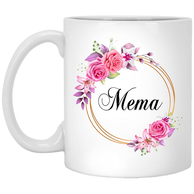 Kopeme GavinsDesigns Mema Flower Novelty Coffee Mug Gift For Mothers Day  Mema Pink Flowers On Gold Frame  New Mema Mug Flower  Birthday Gifts For Mema  Mema Coffee Mug 11ozMUGT4LOBO5HA311oz