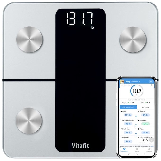 SMART BATHROOM SCALE BODY WEIGHT HIGH ACCURACY ASSURED BY WEIGHT SCALE PROFESSIONAL FACTORY SINCE 2001 APP SYNC 13 BODY COMPOSITION INCLUDING BMI BODY FAT AND MUSCLE 400LB LED SILVER