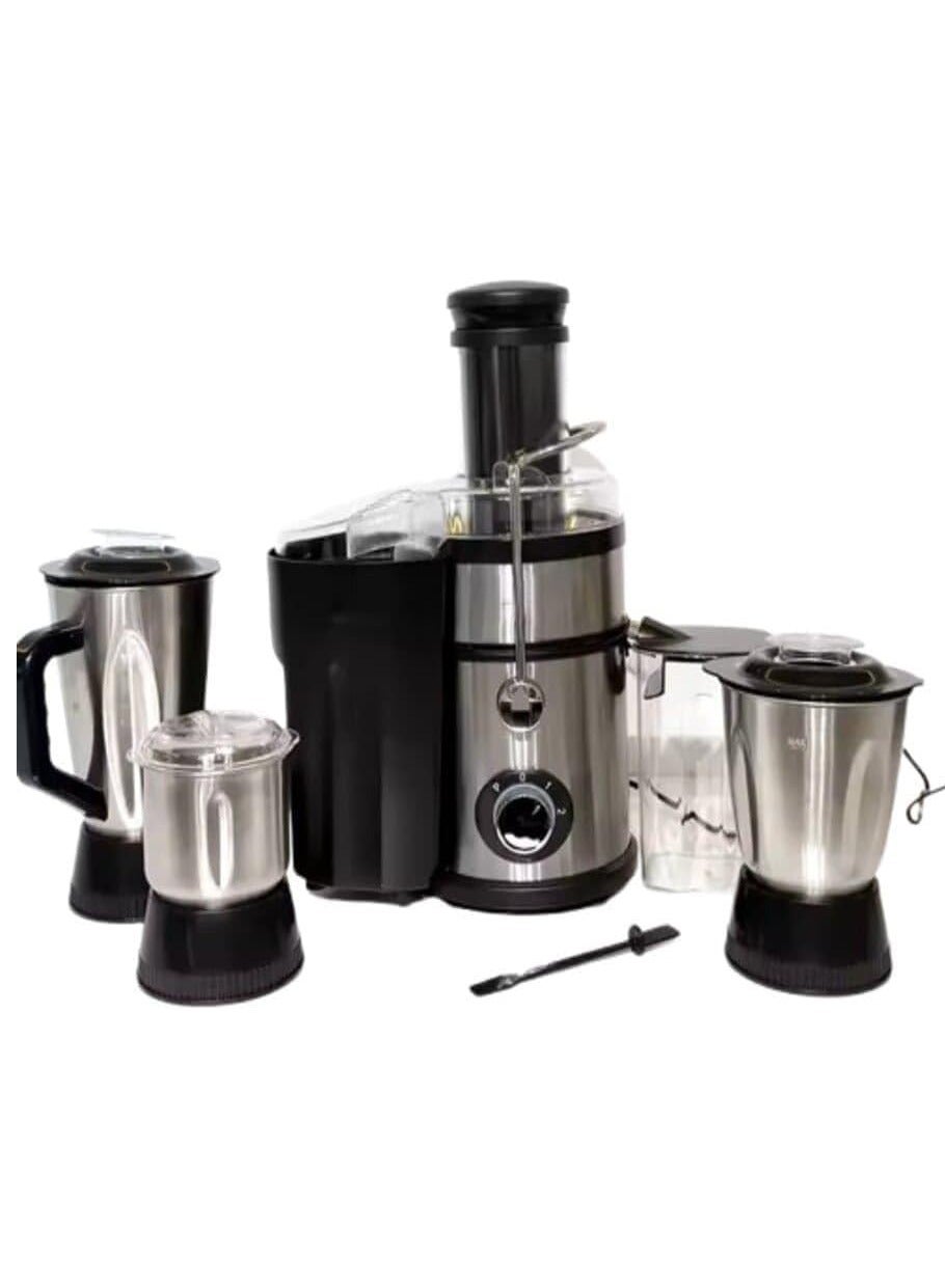 Juicer 5 in 1 stainless steel 2.5L High-power 1800 Watt Copper Motor, Multi-Functional Juicing, Blending, Grinding, Fruit Extractor, and Chopping, BPA-Free, German Technology, Easy Cleaning, stylish