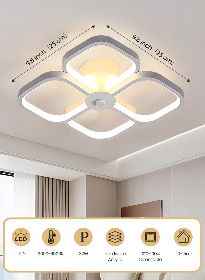 YATAI LIGHTING Modern Ceiling Light, Dimmable LED Multi-Square Flush Mount Ceiling and Wall Lamp, 32W Acrylic and Aluminum Lighting Fixture for Living Room Bedroom Kitchen Dining Room - Image 3