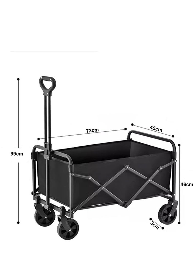 𝐅𝐅𝐃 Heavy Duty Foldable Wagon Cart 110L - All-Terrain Collapsible Utility Cart 220lbs Capacity w/Beach Wheels, Drink Holders - Garden, Beach, Shopping, Pets - Image 2