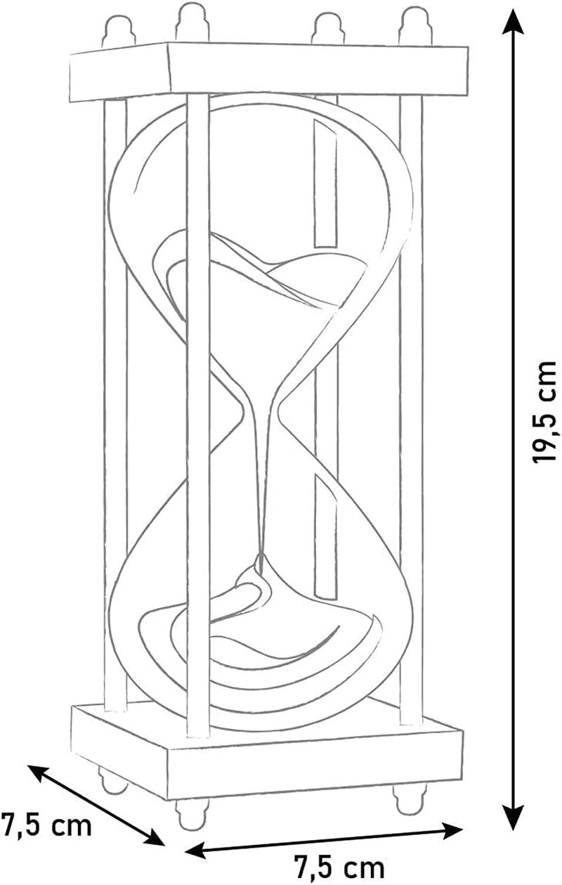 8 inch Beautiful Sand Timer with Wooden Base and Black Sand Nautical Handmade Hourglass 15 Min Approx Unique Sand Watch Best for Dining Room Study Room Kitchen Yoga Working and Decorative Item - Image 2