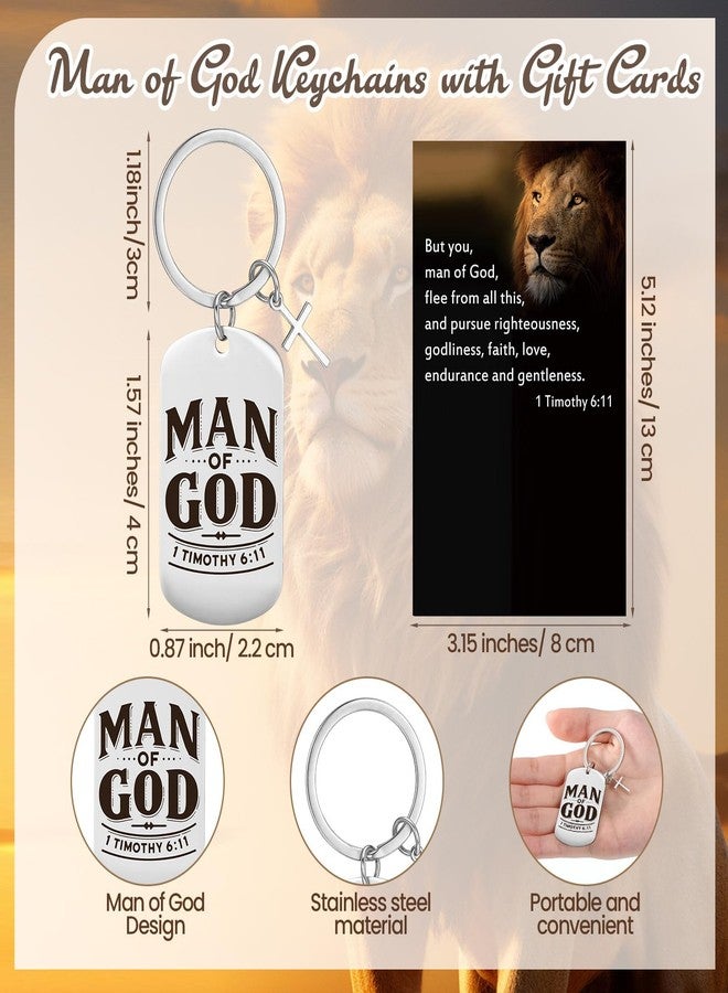 Aurelema 20 Sets Man of God Keychains Christian Religious Gift Bulk Christmas Appreciation Gifts for Men Father Church - Image 2
