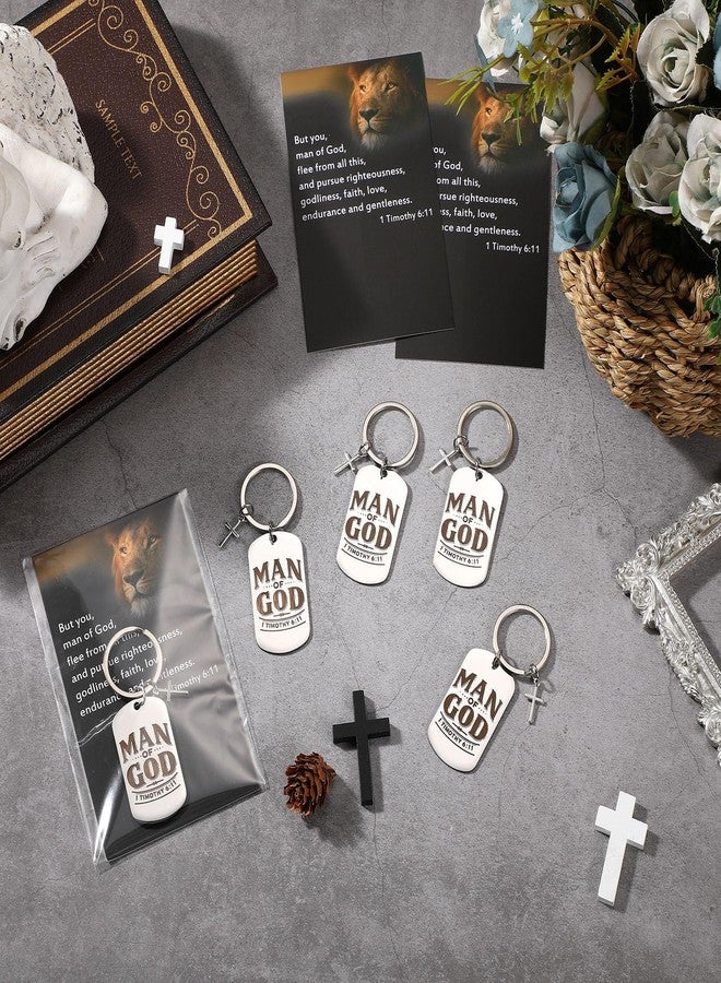 Aurelema 20 Sets Man of God Keychains Christian Religious Gift Bulk Christmas Appreciation Gifts for Men Father Church - Image 3