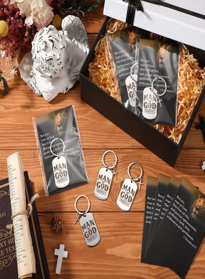 Aurelema 20 Sets Man of God Keychains Christian Religious Gift Bulk Christmas Appreciation Gifts for Men Father Church - Image 4