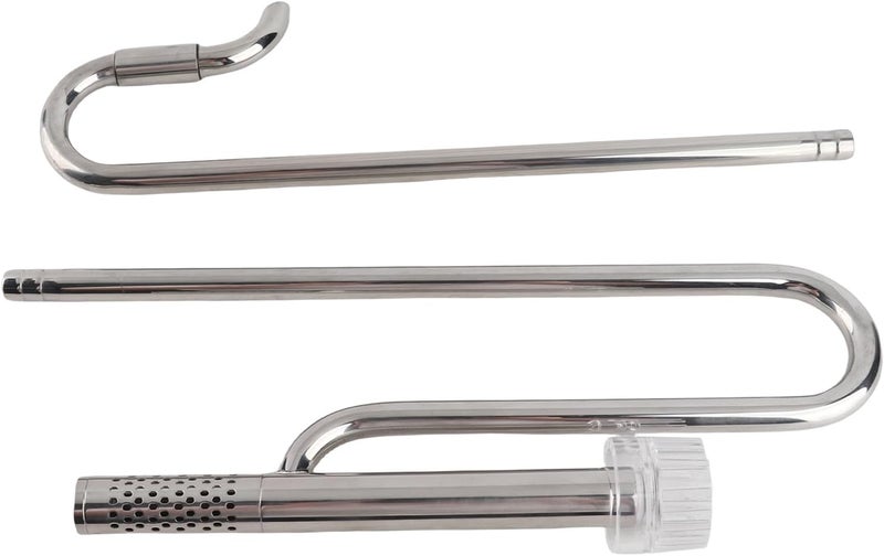 Adjustable 304 Stainless Steel Inflow Outflow Pipe Set with Surface Skimmer for Aquarium Filter, Fish Tank Lily Pipe for Frameless Tanks (12mm Outlet with 12mm Deoiling Film Inlet) - Image 2