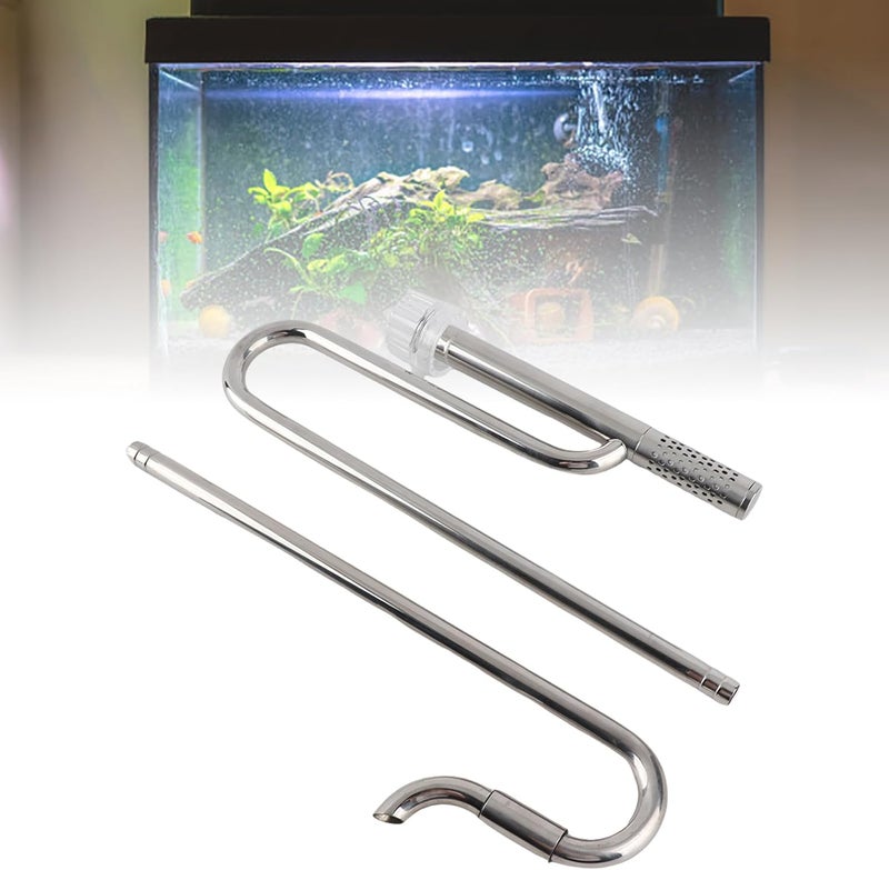 Adjustable 304 Stainless Steel Inflow Outflow Pipe Set with Surface Skimmer for Aquarium Filter, Fish Tank Lily Pipe for Frameless Tanks (12mm Outlet with 12mm Deoiling Film Inlet) - Image 3