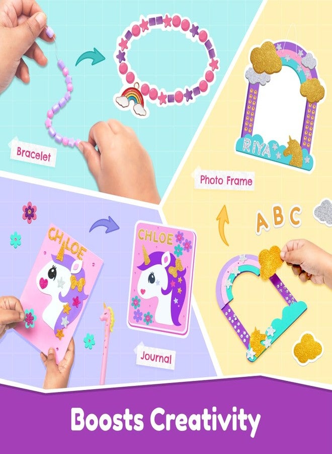 Bloomingo DIY 6-in-1 Unicorn Universe : 200+ Piece Unicorn-Themed DIY Craft Activity Set | DIY Craft Kits Creative & STEM Educational Gift for Girls Age 4 & Above | Birthday & Return Gift for Kids - Image 5