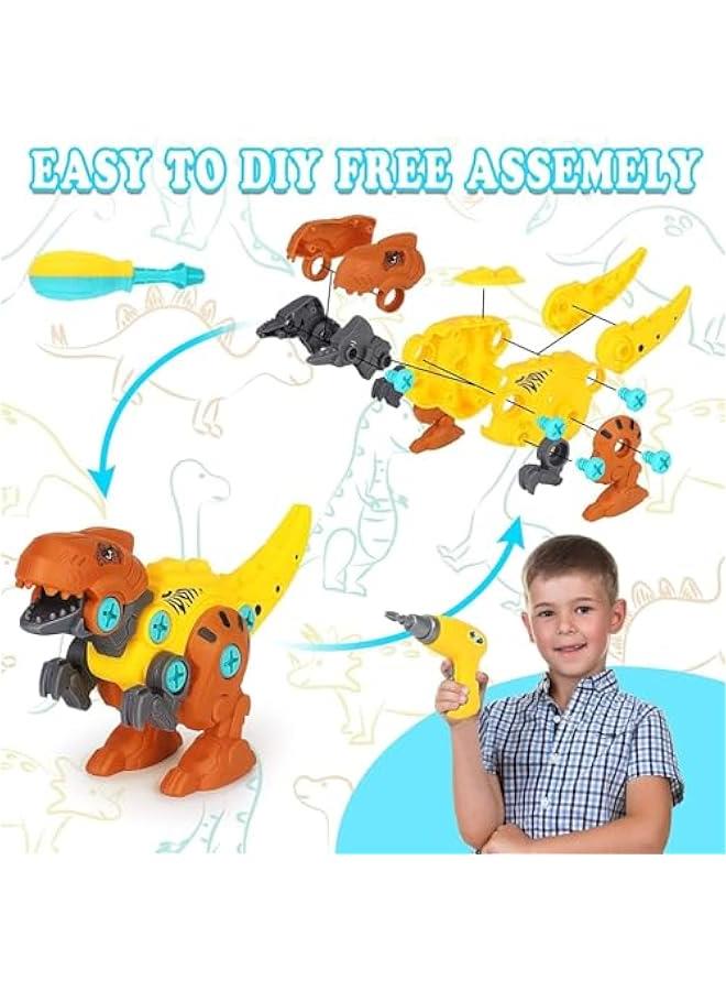 HOOKOR Dinosaur Toys for 3, 4, 5, 6, 7 Year Old Boys, Take Apart Toys with Electric Drill for Kids, STEM Educational Construction Building Toys, Ideal Xmas Birthday Gift, Incl Tyrannosaurus Rex Triceratop - Image 2