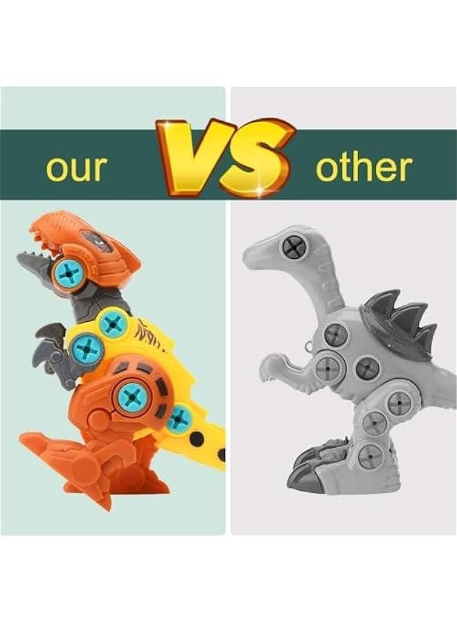 HOOKOR Dinosaur Toys for 3, 4, 5, 6, 7 Year Old Boys, Take Apart Toys with Electric Drill for Kids, STEM Educational Construction Building Toys, Ideal Xmas Birthday Gift, Incl Tyrannosaurus Rex Triceratop - Image 4
