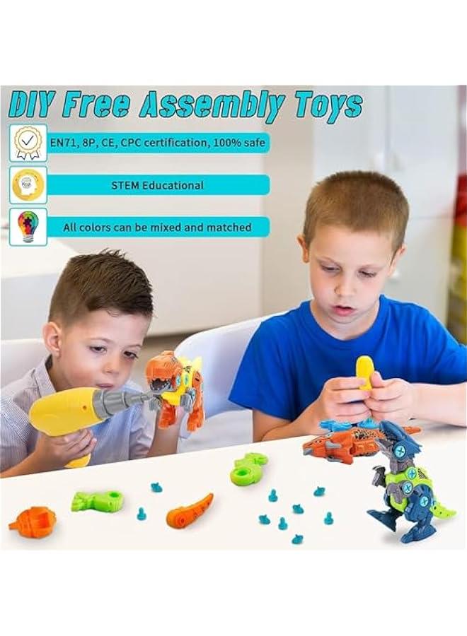 HOOKOR Dinosaur Toys for 3, 4, 5, 6, 7 Year Old Boys, Take Apart Toys with Electric Drill for Kids, STEM Educational Construction Building Toys, Ideal Xmas Birthday Gift, Incl Tyrannosaurus Rex Triceratop - Image 5