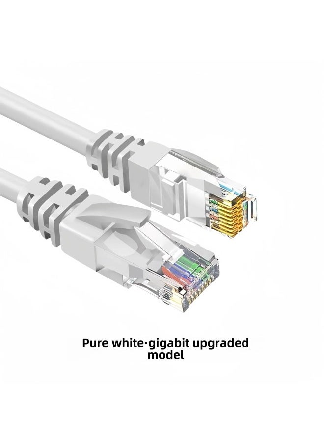 Generic Household Network Cable Six Types Of Unshielded Network Cable Six Types Of Gigabit Finished Network Cable RJ45 Crystal Head Computer Network Cable-Color:Internet Access Without Lag Upgraded Model 6 Types Of Network Cables - White-Line Length:2m  - Image 1