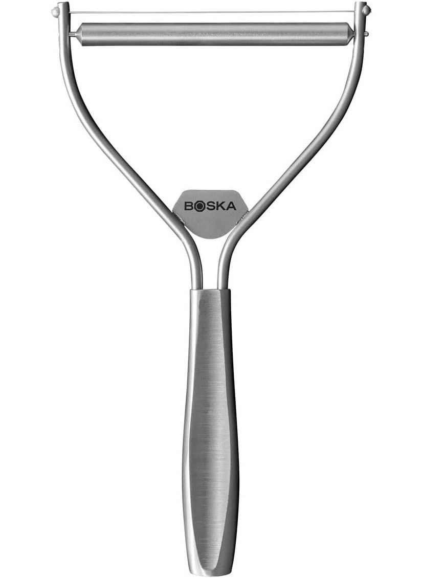 BOSKA Boska Cheese Slicer with Wire  Monaco For All Types of Cheese  Handheld Cheese Cutter  For Kitchen Cooking  NonStick Silver  3 Replacement Wires  Dishawasher Safe  - Image 1