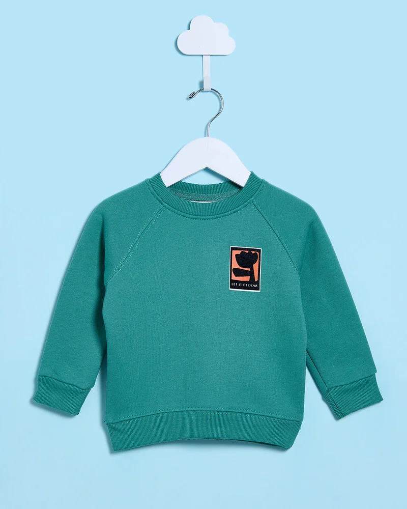 ردتاغ Infant Boys Blue Bonded Pullover Sweatshirt