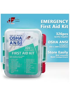 King Mariot 326 Pcs First Aid Kit | Size 33x30x9cm | Quality Medical Supplies | Wall or Cabinet Mountable | Multi-Compartment Organizer | Meets OSHA ANSI ISO 1-2009 Guidelines  - Image 2