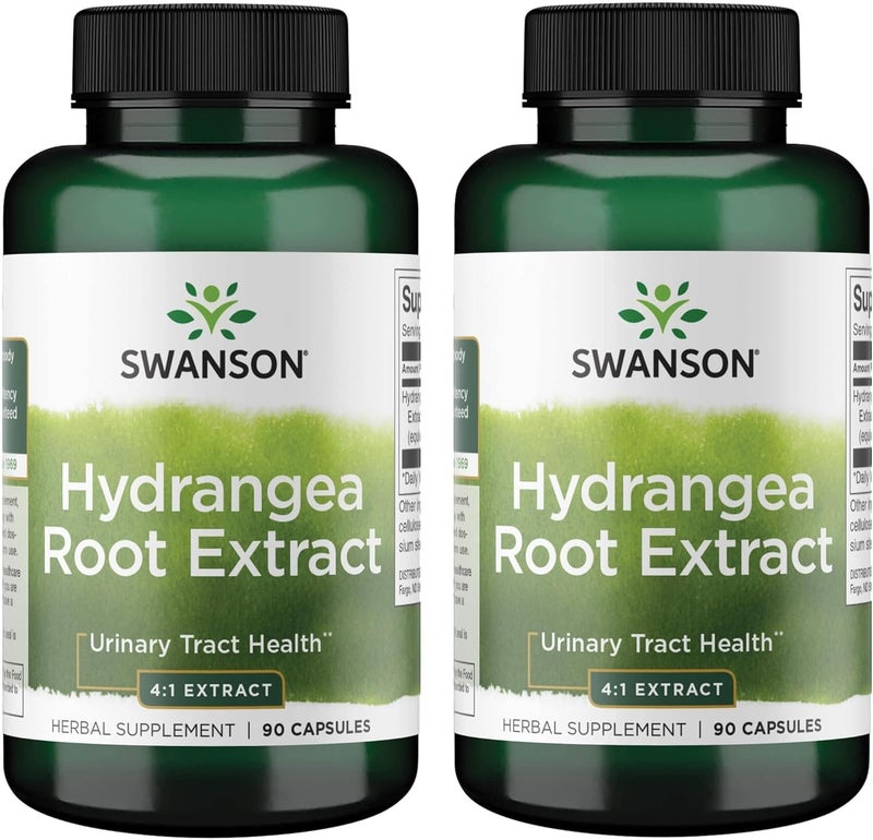 Swanson Hydrangea Root Extract - Herbal Supplement Promoting Traditional Urinary Tract Health - May Support Prostate Health for Men - (90 Capsules) 2 Pack
