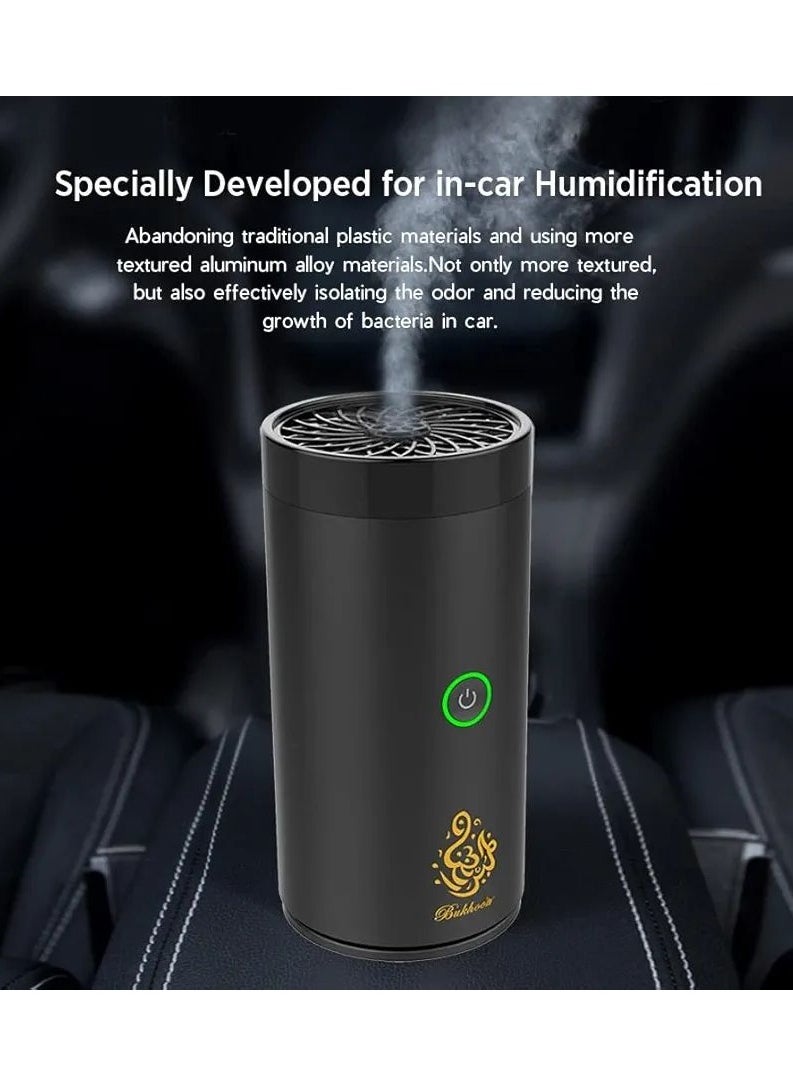 Bakhoor - Portable Electric Incense Burner, Arabian Aroma Diffuser, USB Mini Car Incense Burner, Arabic Bukhoor Incense For Home or Car (Black) - Image 1