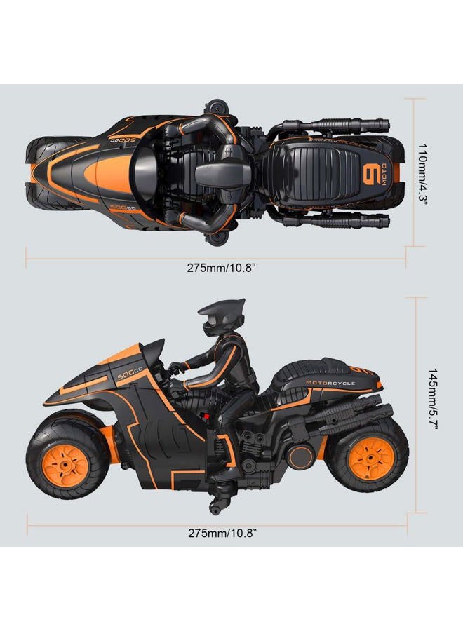Karoter Remote Control Motorcycles , 360° Spinning Action Rotating Drift Stunt Motorbike 2WD High Speed Rc Motorbikes 2.4Ghz Radio Control Motorcyle with Riding Figure Toys for Kids Boys - Image 3