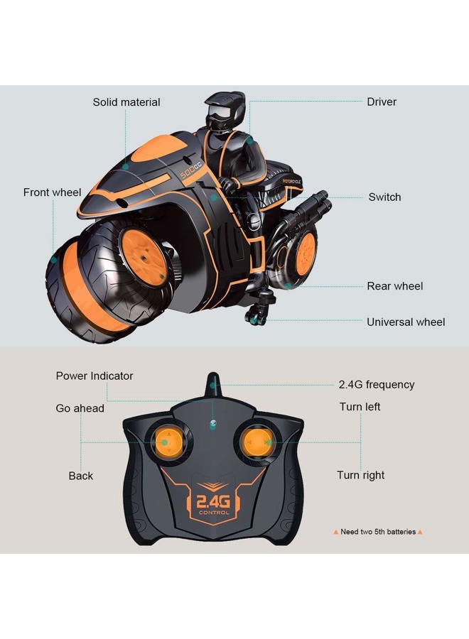 Karoter Remote Control Motorcycles , 360° Spinning Action Rotating Drift Stunt Motorbike 2WD High Speed Rc Motorbikes 2.4Ghz Radio Control Motorcyle with Riding Figure Toys for Kids Boys - Image 5