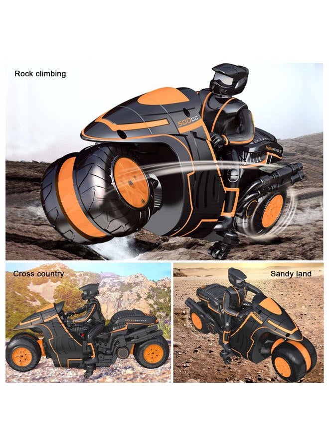 Karoter Remote Control Motorcycles , 360° Spinning Action Rotating Drift Stunt Motorbike 2WD High Speed Rc Motorbikes 2.4Ghz Radio Control Motorcyle with Riding Figure Toys for Kids Boys - Image 4