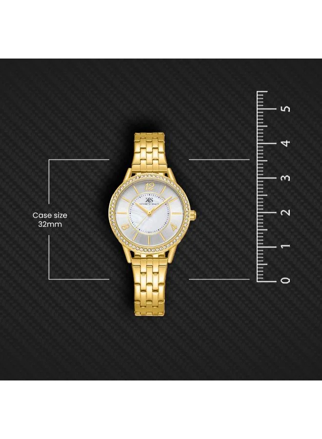 Kenneth Scott White Women's Stainless Steel Analog Watch K23537-GBGM - 32 mm for Women | Best Price UAE