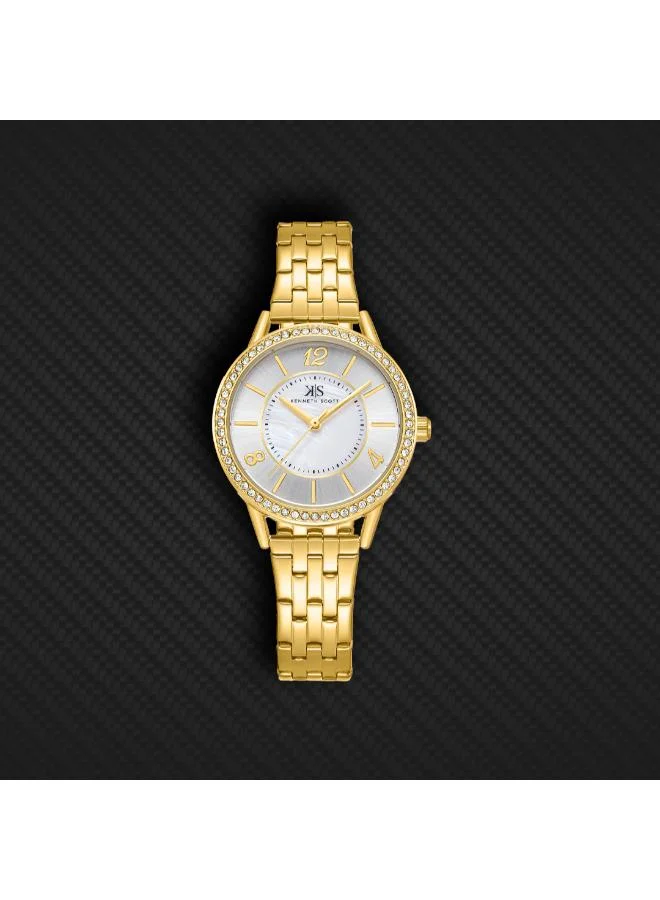 Kenneth Scott White Women's Stainless Steel Analog Watch K23537-GBGM - 32 mm for Women | Best Price UAE