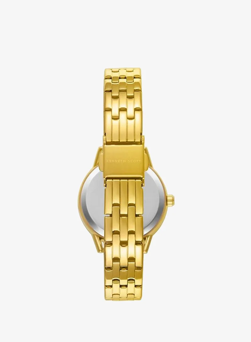 Kenneth Scott White Women's Stainless Steel Analog Watch K23537-GBGM - 32 mm for Women | Best Price UAE