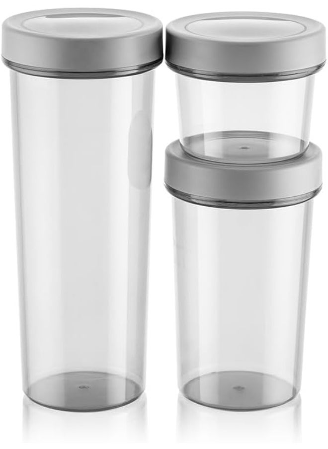 Orchid Foly Life Linea Round Storage Box 1700 Ml Meal Prep Container Set Airtight Plastic Food Storage Containers With Lids Stackable Kitchen Storage Organizer Boxes Bpa Free And Microwave Safe  - Image 1