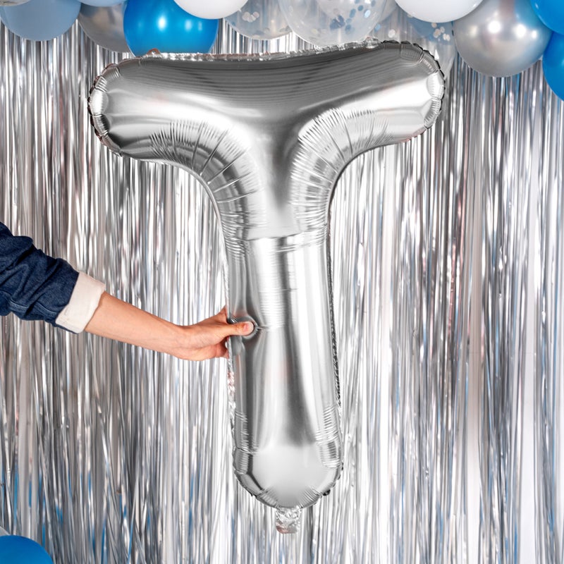 Restaurantware-Balloonify 40 Inch Letter Balloon, 1 Large Alphabet Party Balloon - Letter T, Self-Sealing, Silver Foil Mylar Balloon, Hanging Loop, Decoration For Birthday, Wedding, Or Graduation - Image 5