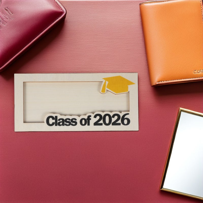 حامل نقود تخرج 3 قطع لعام 2026 - ظرف نقود تخرج خشبي بفتحة لبطاقة النقود، هدية لخريجي المدارس الثانوية والجامعات لعام 2026 - أصفر - Image 3