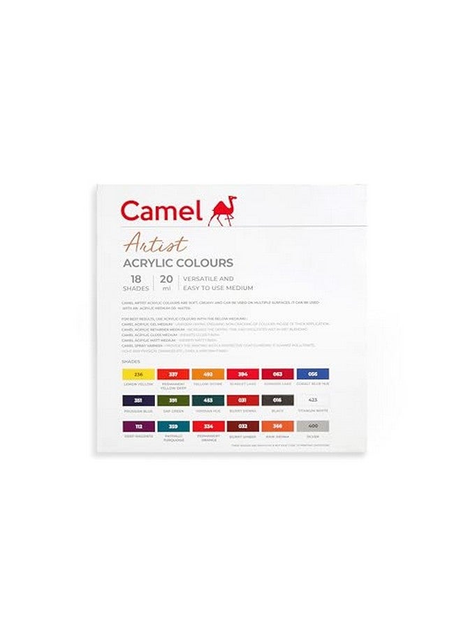 كاميل ألوان أكريليك للفنانين من كوكويو كاملين، 18 لونًا، 20 مل - Image 4