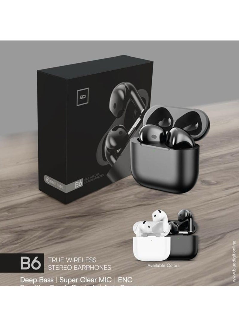 BD B6 True Wireless Earbuds Deep Bass Ultra-clear Microphone Environmental Noise Cancellation Touch Control Auto-Reconnect - Image 1