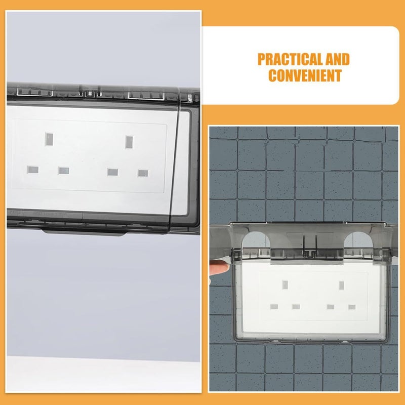 4pcs Waterproof Socket Outlet Cover 86 Type Double Gang Wall Protector Black for Bathroom Outdoor - Image 5