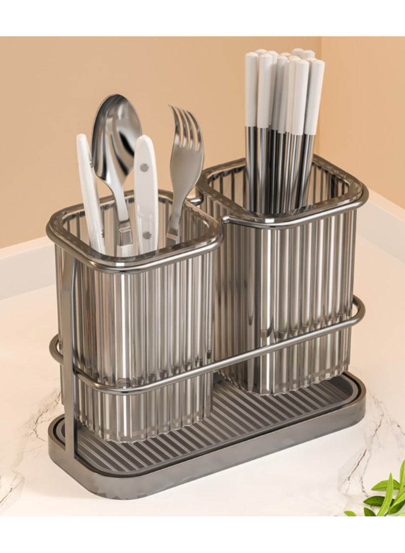 Elegant Black Utensil Holder for Chopsticks & Knives - Image 2