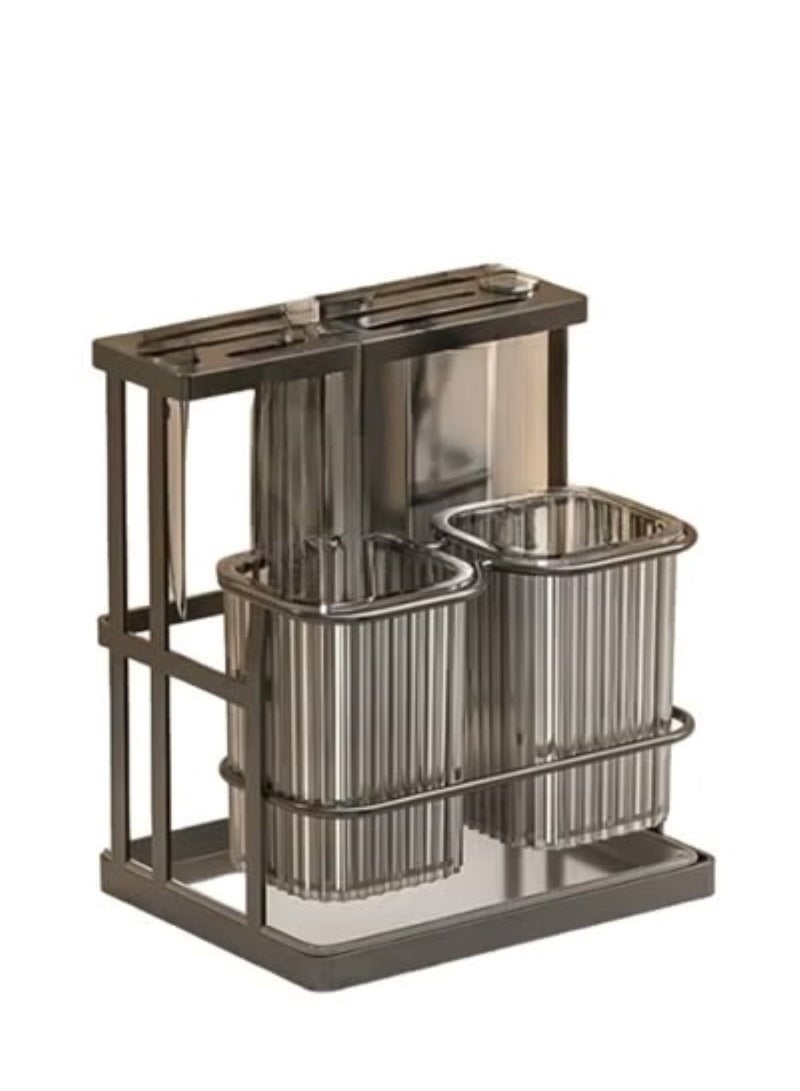 Elegant Black Utensil Holder for Chopsticks & Knives - Image 1