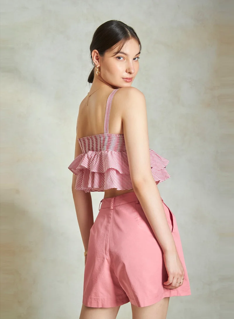 Virgio  VIRGIO 100% Cotton Top With Frills for Women | Best Price UAE