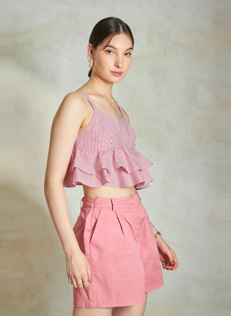 Virgio  VIRGIO 100% Cotton Top With Frills for Women | Best Price UAE