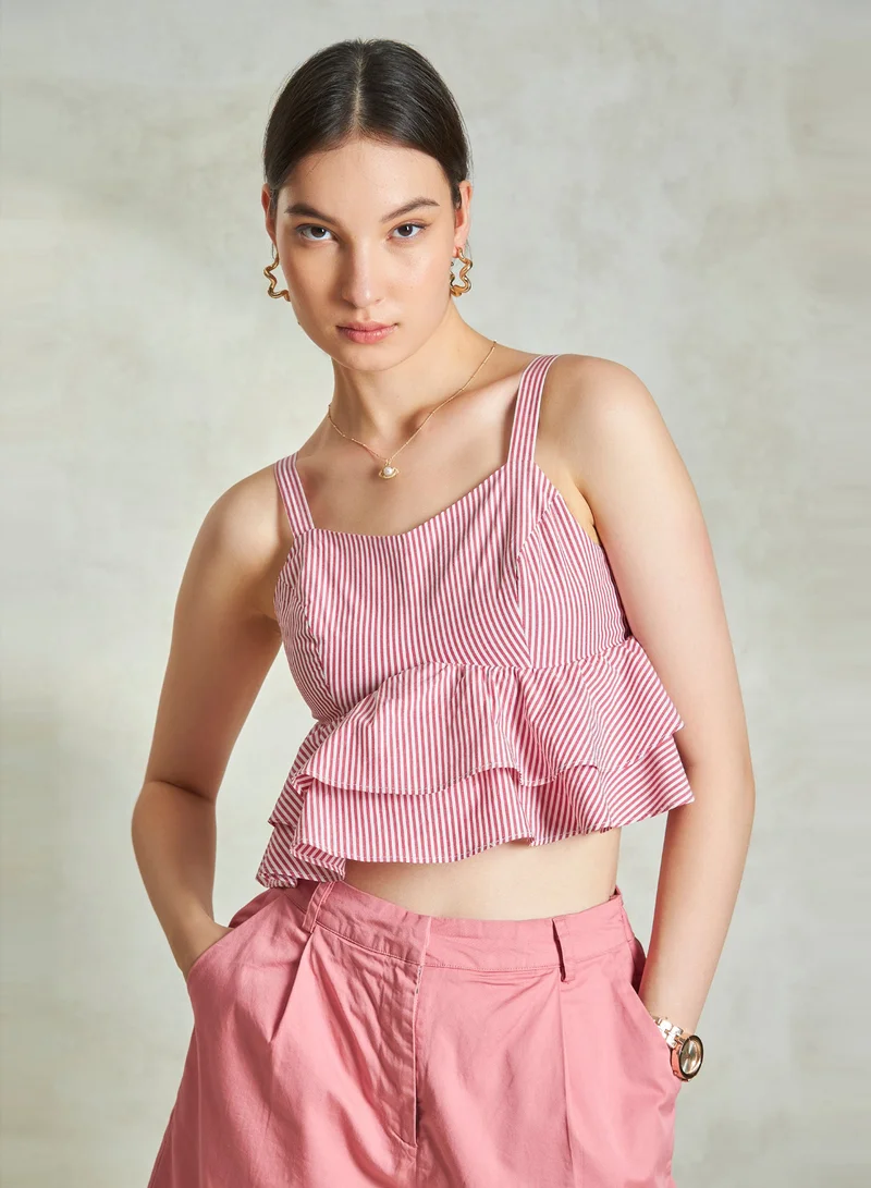 Virgio  VIRGIO 100% Cotton Top With Frills for Women | Best Price UAE