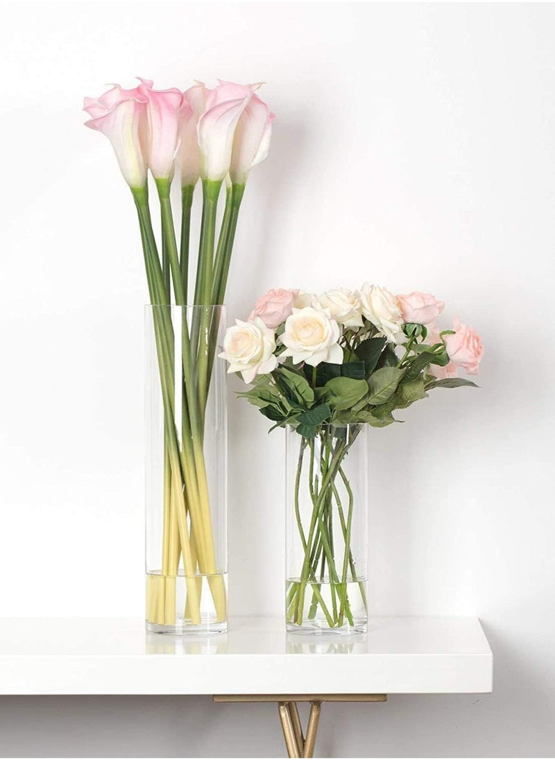 Handmade AKDC Glass Cylinder Vase (Clear, Width 4in, Height 7.8in)  - Image 4