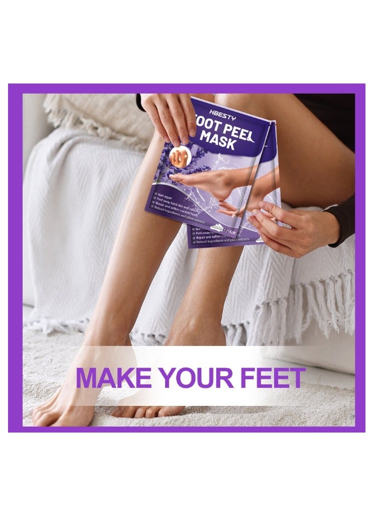 HBESTY 2 Pairs Foot Peel Mask , Exfoliating Foot Masks, Natural Exfoliator for Dry Dead Skin, Callus, Repair Rough Heels for Men Women - Image 2