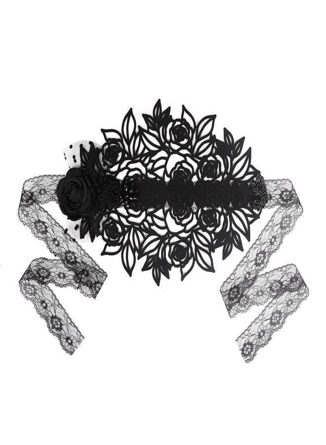 Ylucky Lolita Headband Victorian Bonnet Hat Halloween Cosplay Gothic Maid Lace Hair Accessory Hair Hoop Tea Party Sun Hat - Image 2