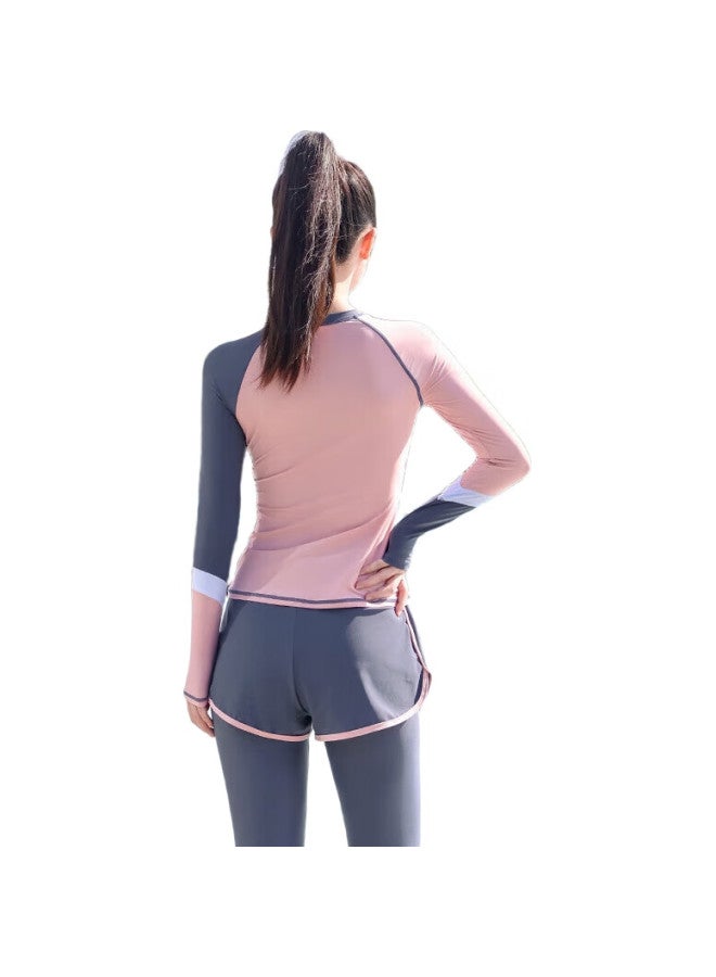 Barbie Women'S Two-Piece Swimsuit With Long Sleeves, Tummy Control, Slimming, Surfing Suit, Diving Set, Fashionable Hot Spring Swimwear - Image 1