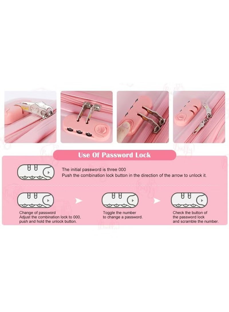 Kids' 24" Ride-On Duck Suitcase - Hard Shell Carry-On with Safety Belt, Telescoping Handle, FootRest & Trolley Design - Image 5