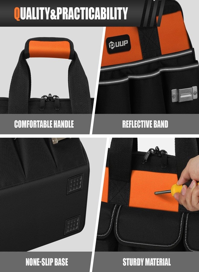 UUP Heavy Duty Tool Bag 15-Inch, 16-Pocket Portable Soft Tool Box Organizer Storage, Handle Tactical Carry Tote Empty Toolbox with Large Zipper, Father Day Dad Men Gift for Mechanic Engineer, Orange - Image 5